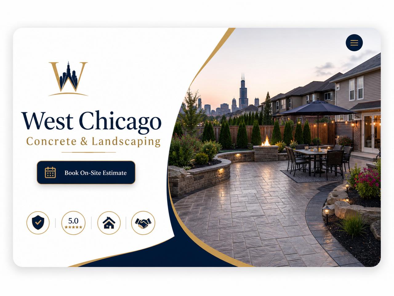 West Chicago Concrete & Landscaping website preview